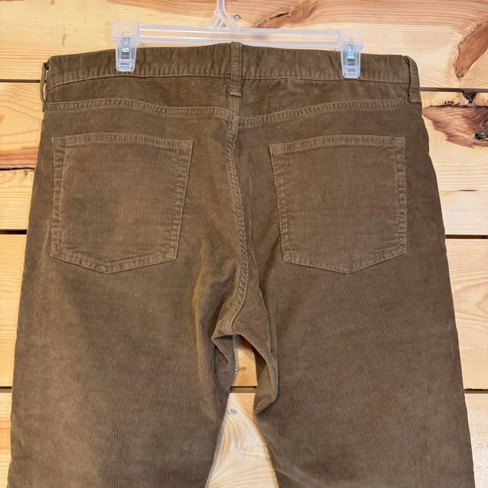 J.Crew Men’s Brown Corduroy Pants Straight Leg Stretch Zip Fly Size W35 L32